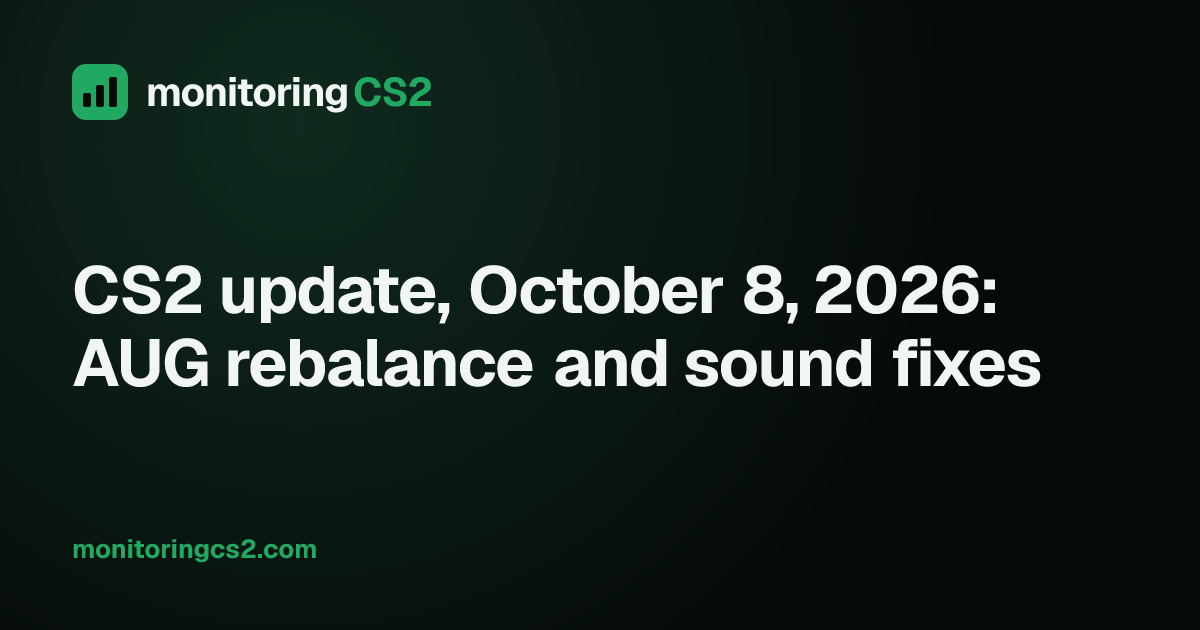 CS2 update, October 8, 2026: AUG rebalance and sound fixes